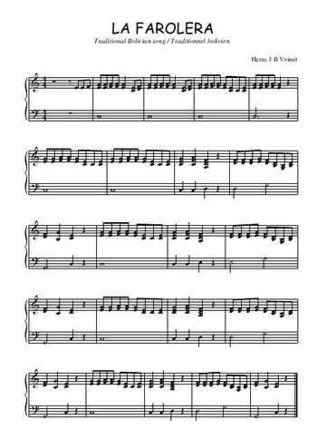 Téléchargez l'arrangement pour piano de la partition de La farolera en PDF